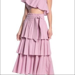 Free People ruffle skirt set